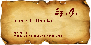 Szorg Gilberta névjegykártya